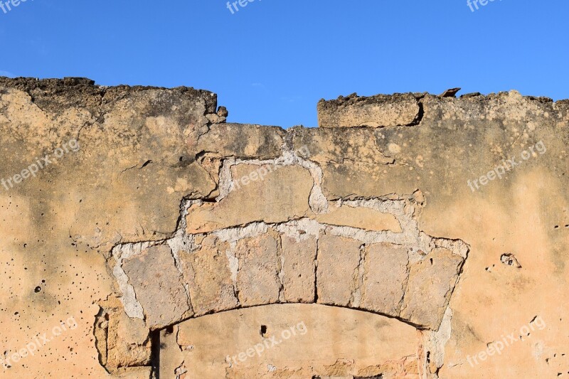 Ruin Archway Wall Remains Of A Wall Close Up