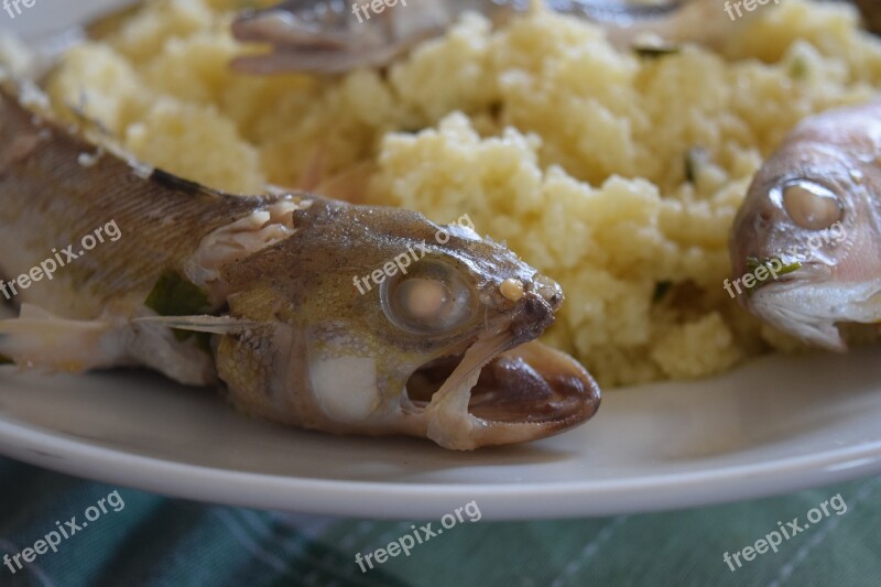 Couscous Fish Mediterranean Eat Food