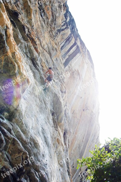 Climber Climb Climbing Wall Wall Rock Wall