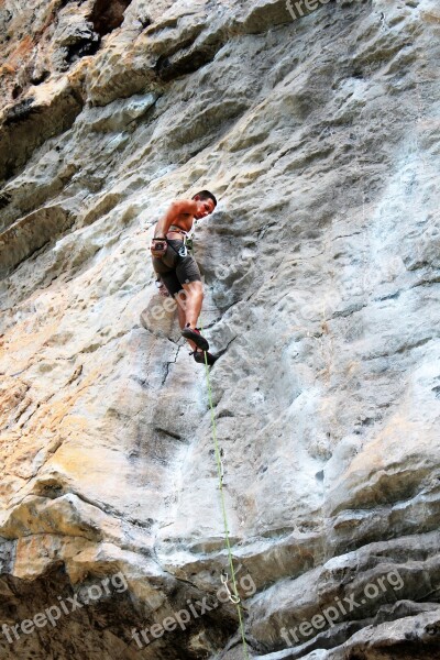 Climb Abseil Climber Wall Rock Wall