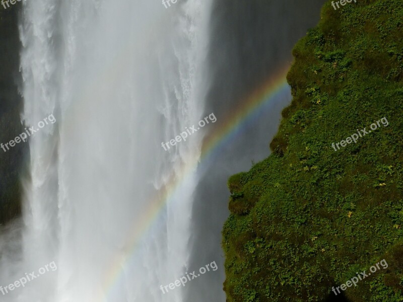 Iceland Skogafoss Bílá Enormous Nature