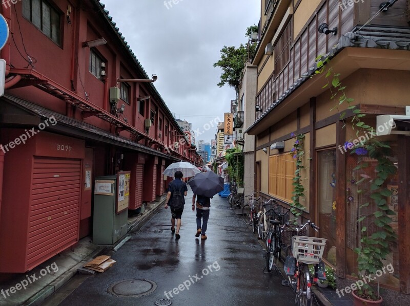 Rainy Day Rain Umbrella Japan Quiet