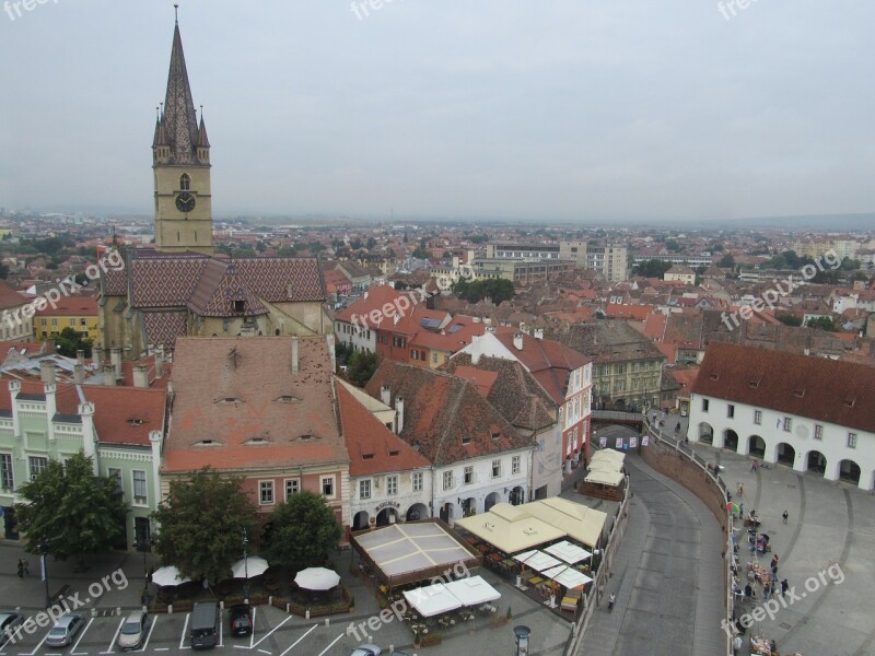 Sibiu Transylvania Romania Panorama Buildings