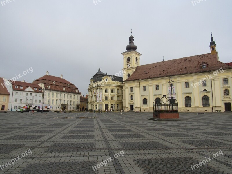 Sibiu Transylvania Romania Big Market Buildings