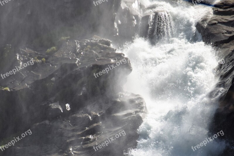 Waterfall Krimml Nature Water Mountains