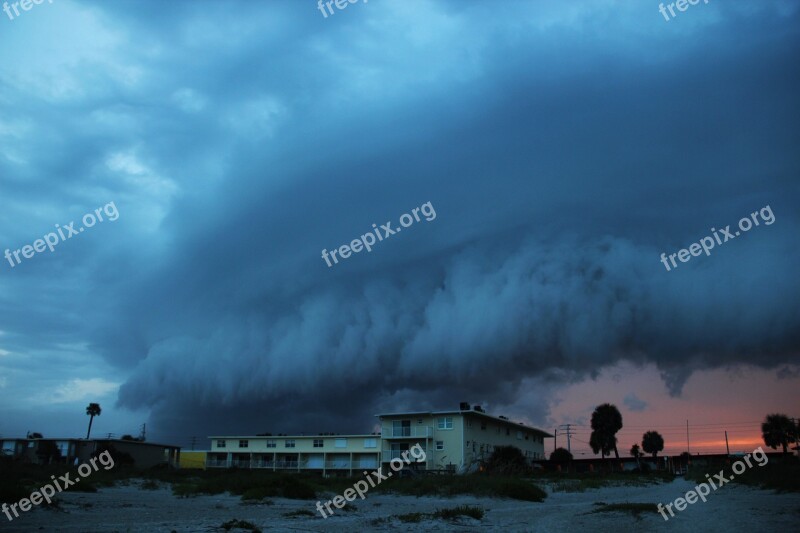 Florida Anrollendes Storm Rain Cloud Most Beach Clouds