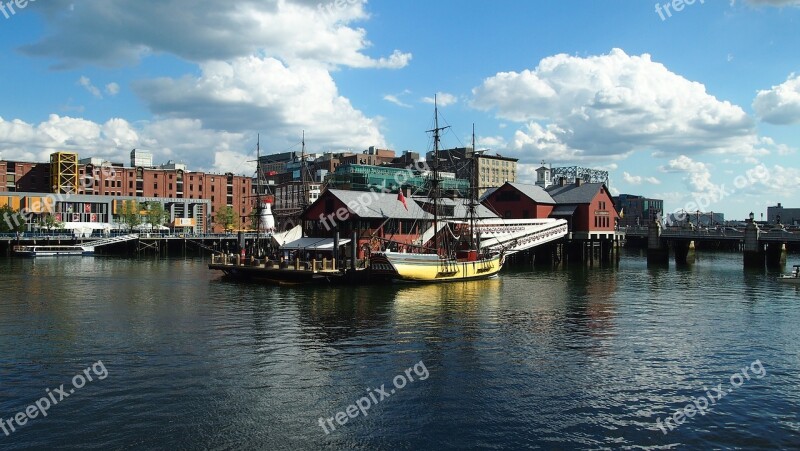 Boston Usa America Port City Sky