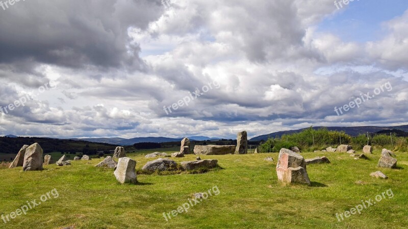 Scotland Aberdeenshire Dee-tal Stone Circle Old