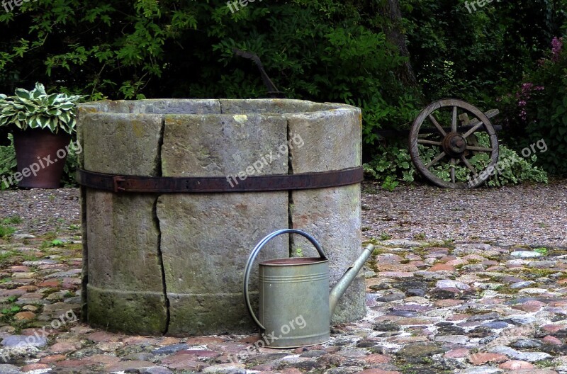 Old Well Wood Rusty Antique Close Up