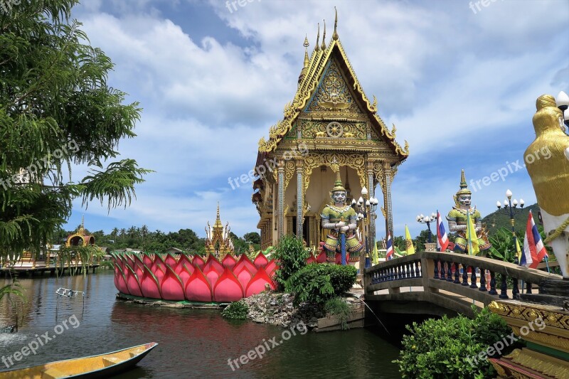 Temple Thailand Koh Samui Religion Free Photos