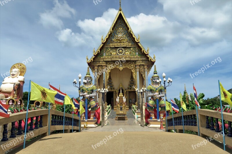 Temple Thailand Koh Samui Religion Free Photos