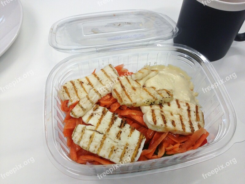 Halloumi Salad Takeaway Carrot Cheese