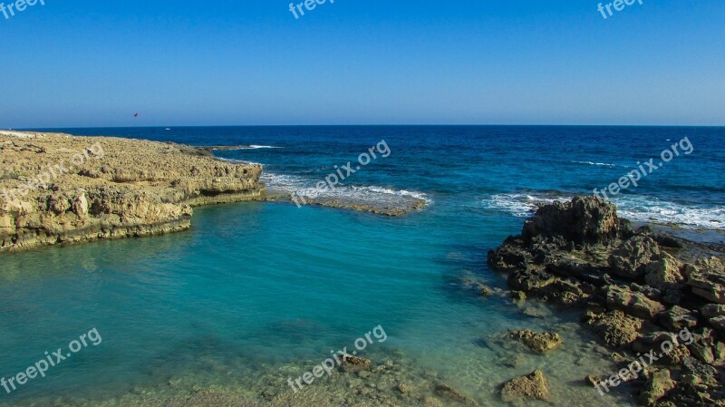 Rocky Beach Sea Blue Coast Summer