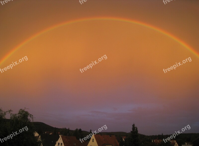 Rainbow Sky Skies Reflection Nature