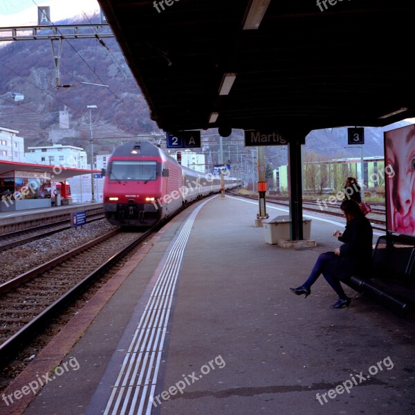 Train Station Martigny Valais Switzerland Transportation