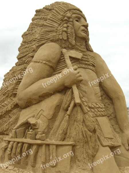 Sculpture Sand Indians Sandworld Sand Sculpture