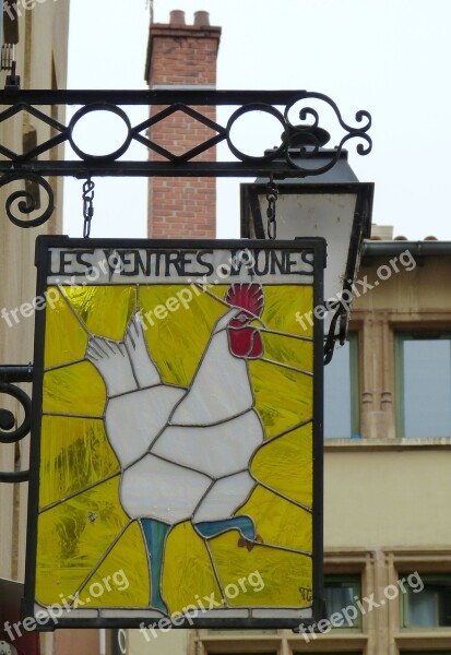 Lyon France Historic Center Shield Advertising