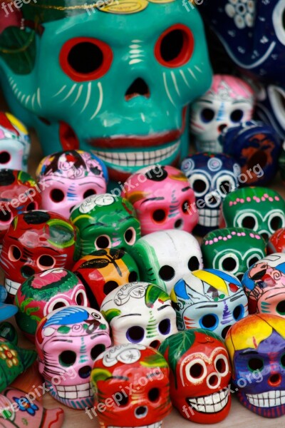 Skulls Souvenirs Mexico Culture Travel