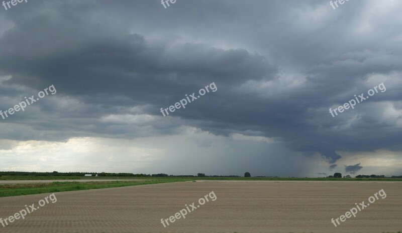 Storm Rain Fields Weather Thunderstorm