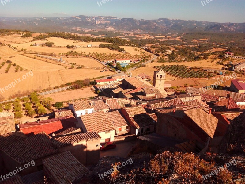 Village Mountain Spain Monroyo Teruel