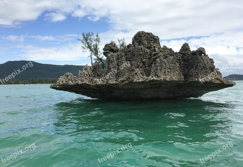 Mauritius Lagoon Island Rock Free Photos