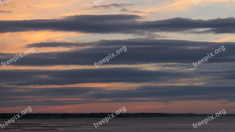 Evening Clouds Dusk Sun Water Summer