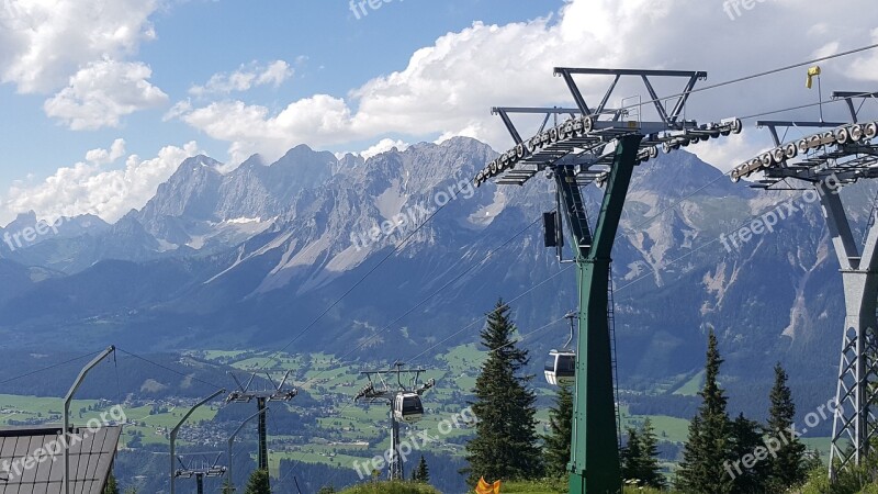 Dachstein Alps Cableway Planai Landscape