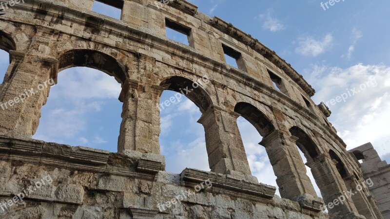 Pula Antiquity Amphitheater Arena Architecture