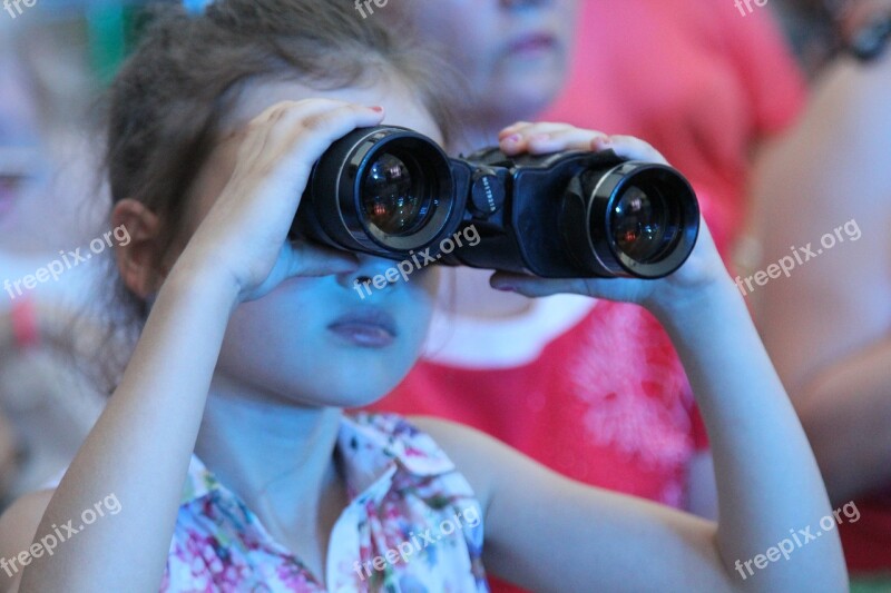 Binoculars Girl Concert Viewer Novorossiysk