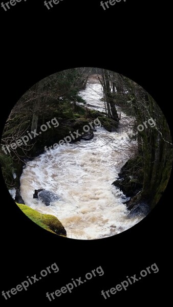 Slumpån Water Spring Flood Forest Round