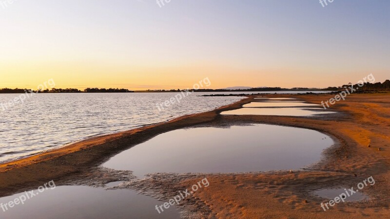 Sunset Lake Water Sun Reflection