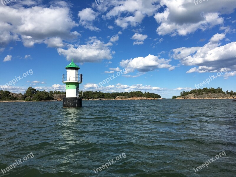 Lighthouse Sea Archipelago Water Cloud