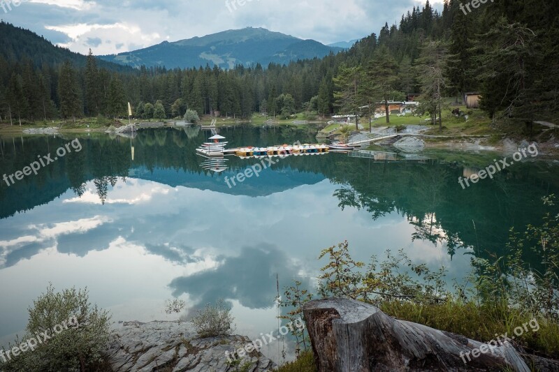 Flims Graubünden Switzerland Caumasee Crap Sogn Gion