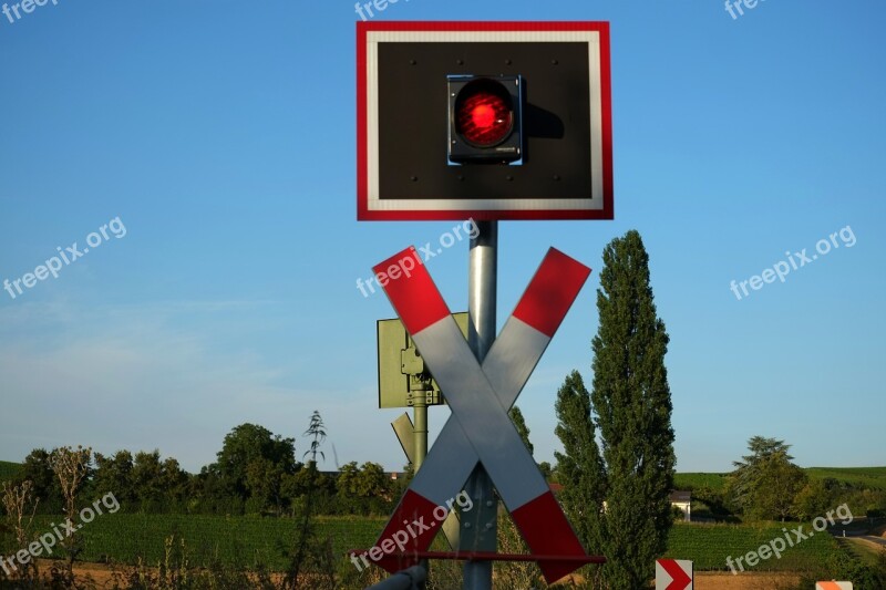 Andreaskreuz Level Crossing Note Street Sign Rail Traffic