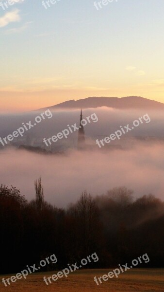 Linz Dom Church Fog Landscape