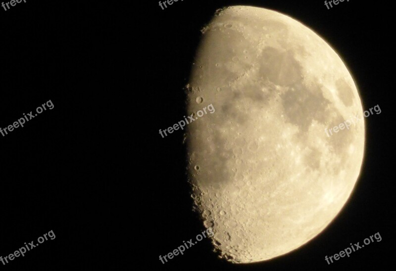 Moon Crater Night Universe Space