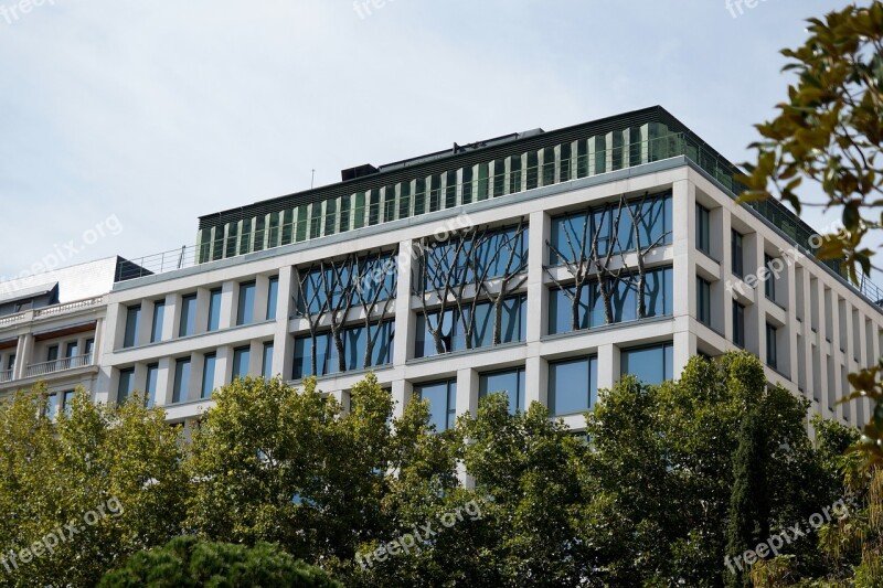 Architecture House The Façade Of The City Trees