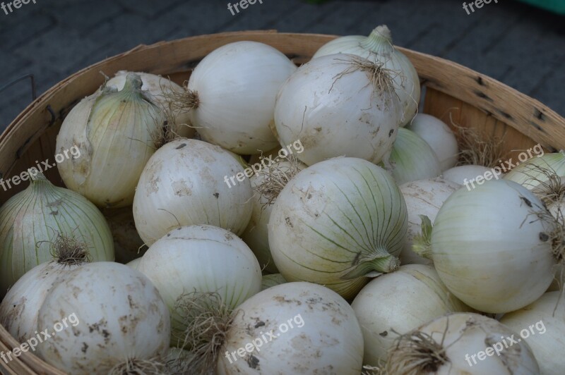 Onions White Vegetable Food Market