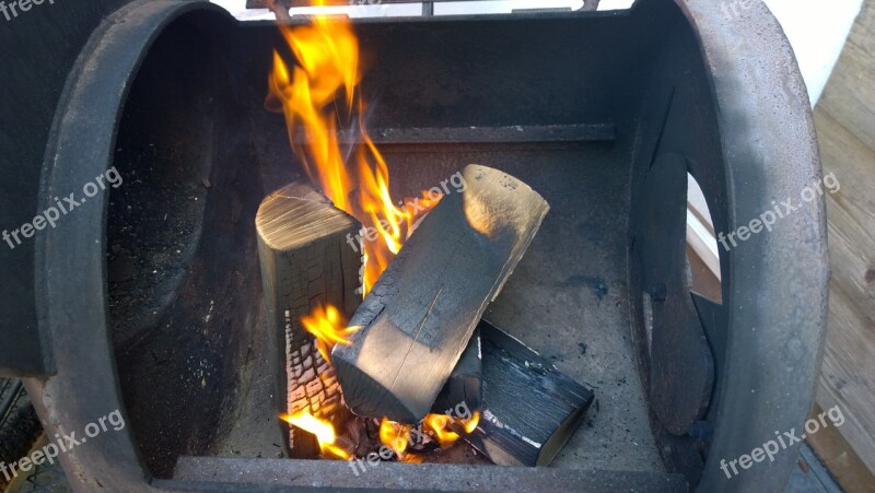 Grill Fire Wood Flame Brand