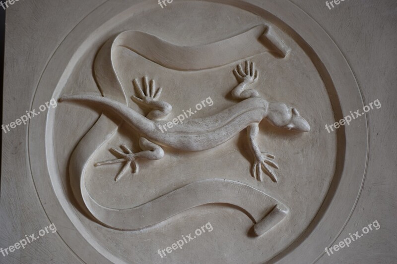 Bas Relief Icon Salamander Mantova Lombardy