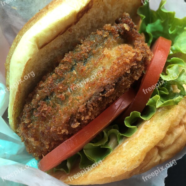 Eggplant Burger Bun Food Lunch