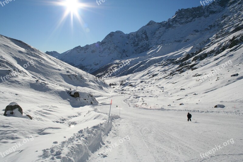 Cervinia Italy Snow Mountain Winter