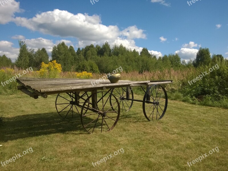 Cart Village Wagon Subsistence Farming Nature