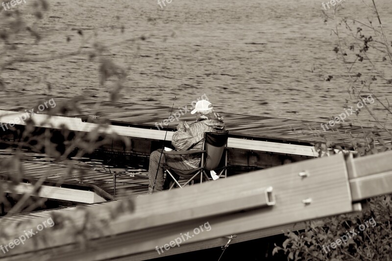 Fishing Lake Man Fisherman Angler