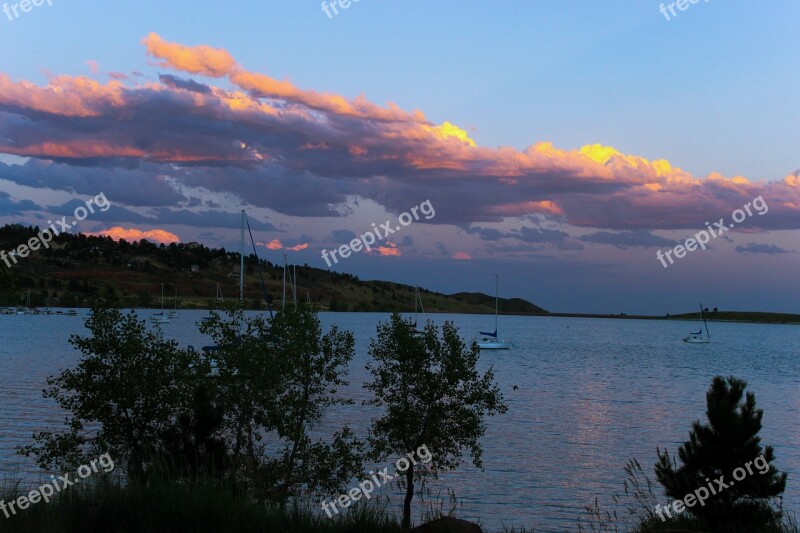 Carter Lake Colorado Sunset Mountain Lake Free Photos