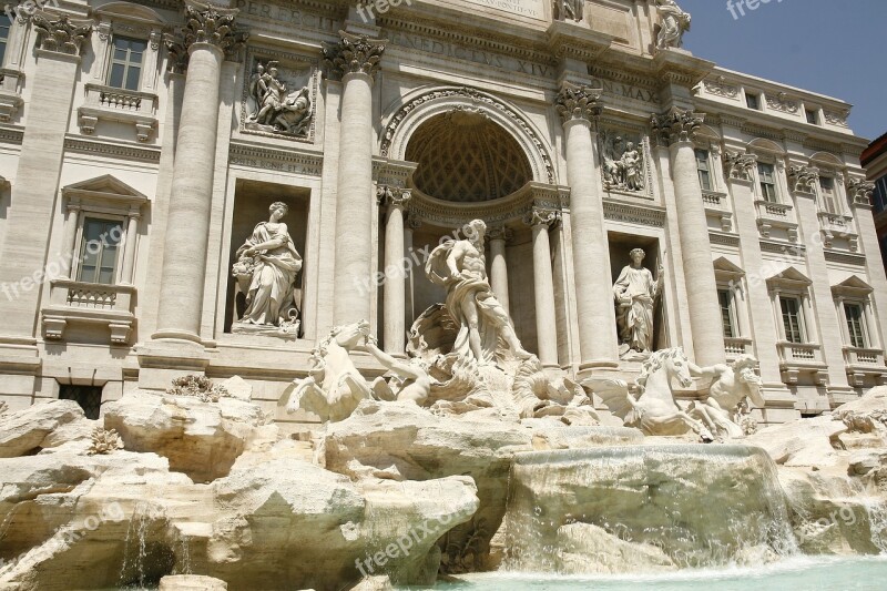 Rome Italy Trevi Fountain Water Free Photos