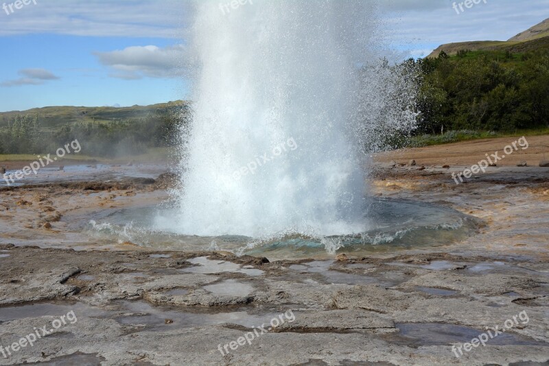 Geyser Strokkur Iceland Outbreak Places Of Interest