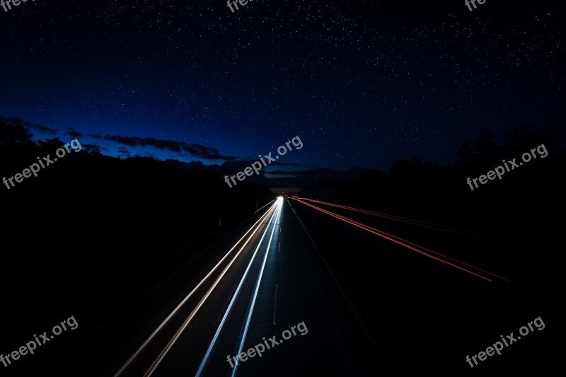 Highway Light Trail Long Exposure Spotlight Lights