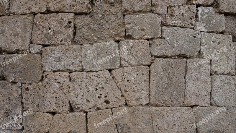 Stone Wall Etruscan Antique Old Raw