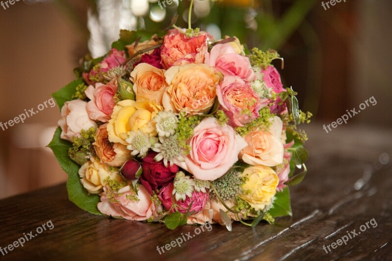 Roses Flowers Wedding Bridal Bouquet Free Photos